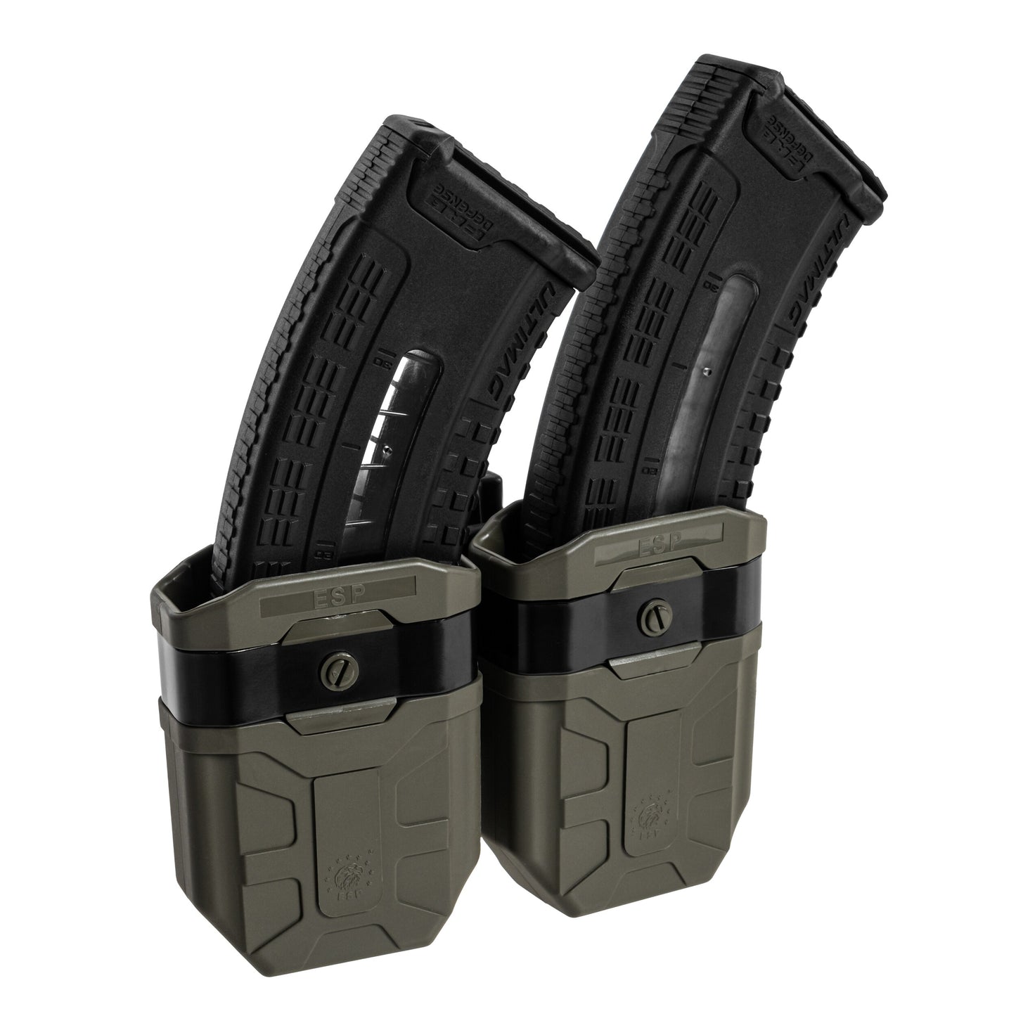 Podwójna ładownica obrotowa ESP z montażem UBC-08 na magazynki AK - Olive Drab