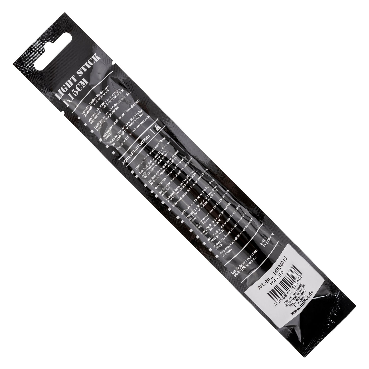 Oświetlenie chemiczne Mil-Tec Lightstick 1 x 15 cm Red - 5 szt.