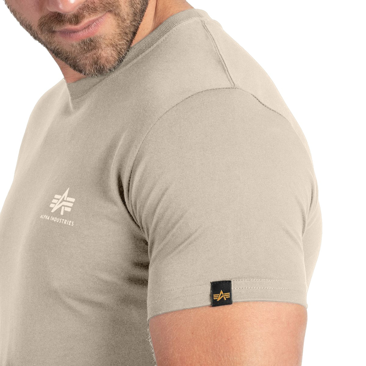 Koszulka T-shirt Alpha Industries Basic Small Logo - Vintage Sand