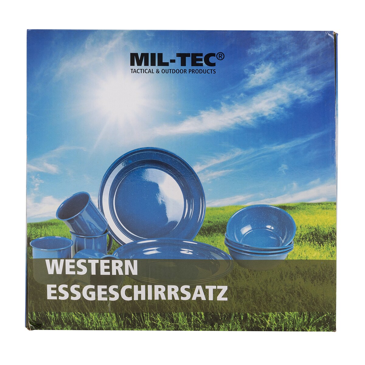 Zestaw naczyń turystycznych Mil-Tec Western Blue 12 szt.