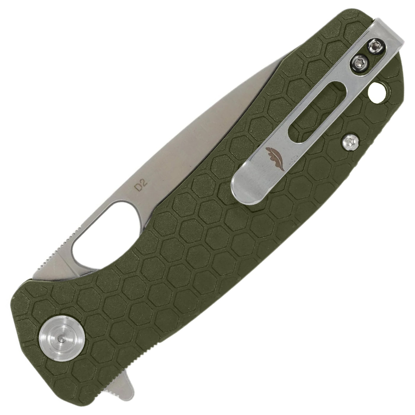 Nóż składany Honey Badger Drop-Point Flipper Large D2 - Green
