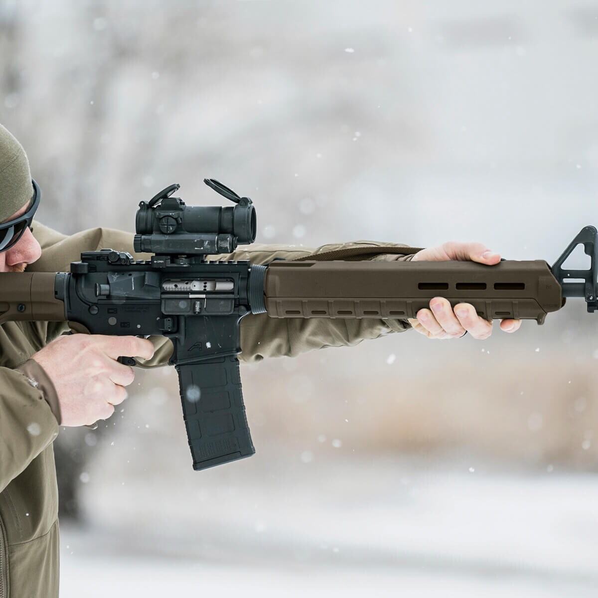 Łoże Magpul MOE M-LOK Hand Guard Rifle-Lenght do karabinków AR-15/M4 - OD Green