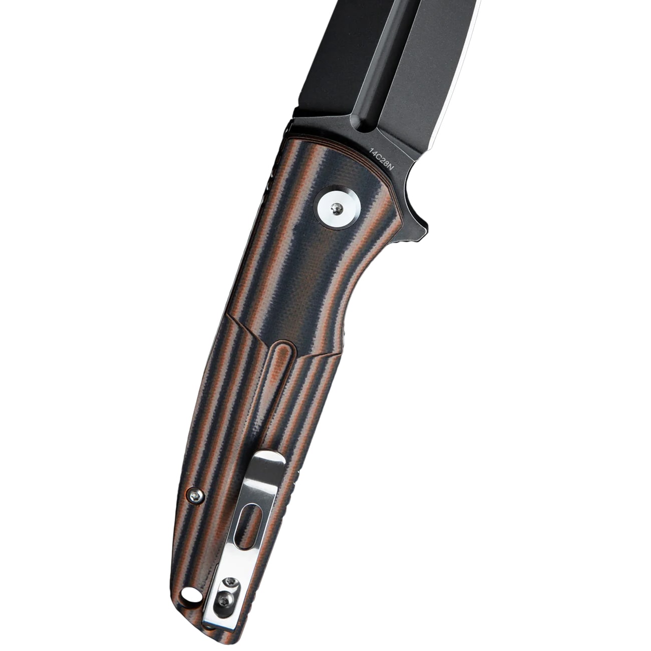 Nóż składany Bestech Knives Fin Black Stonewash - Black/Orange/Beige