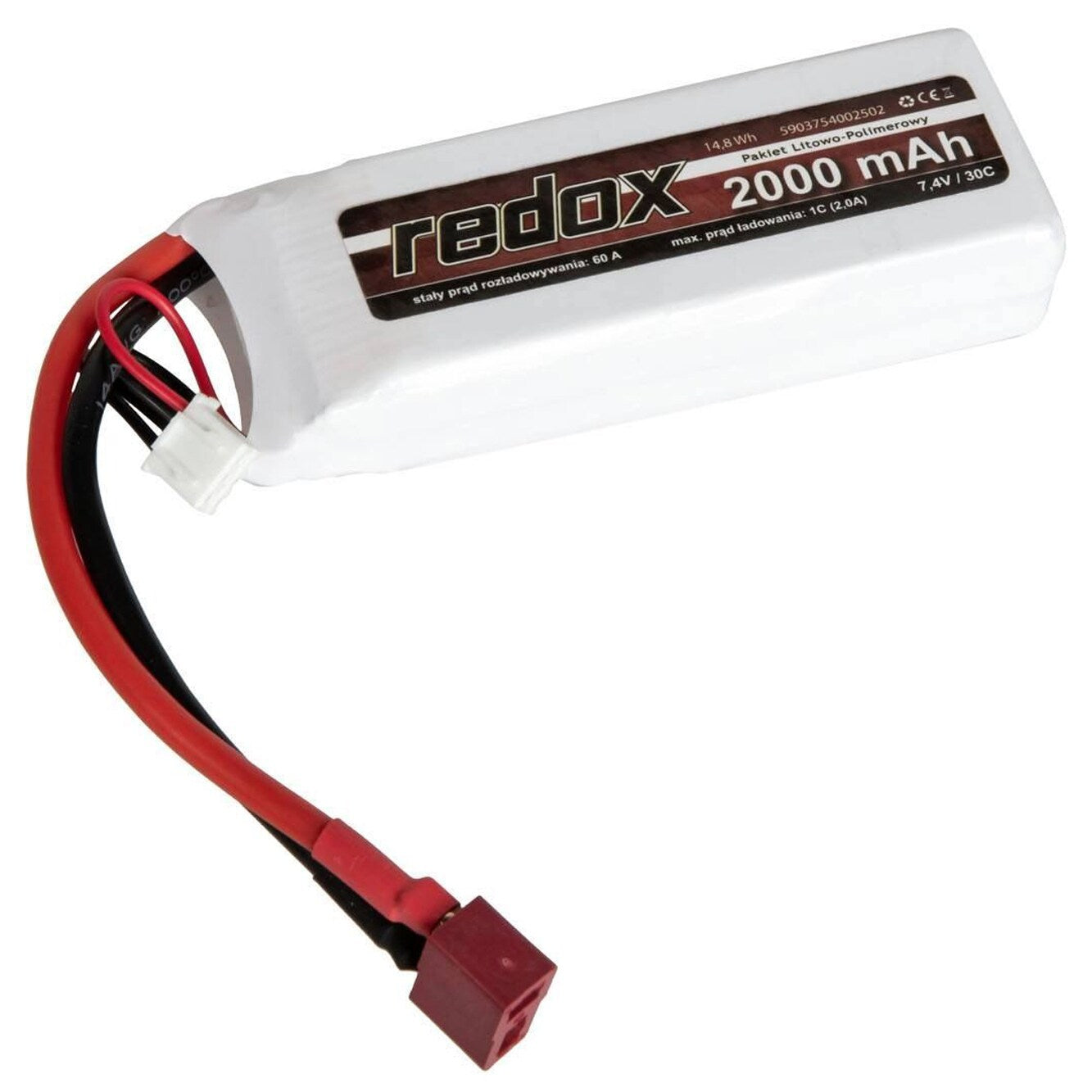 Akumulator ASG Redox Li-Po 2000 mAh 7,4V Kostka - Deans