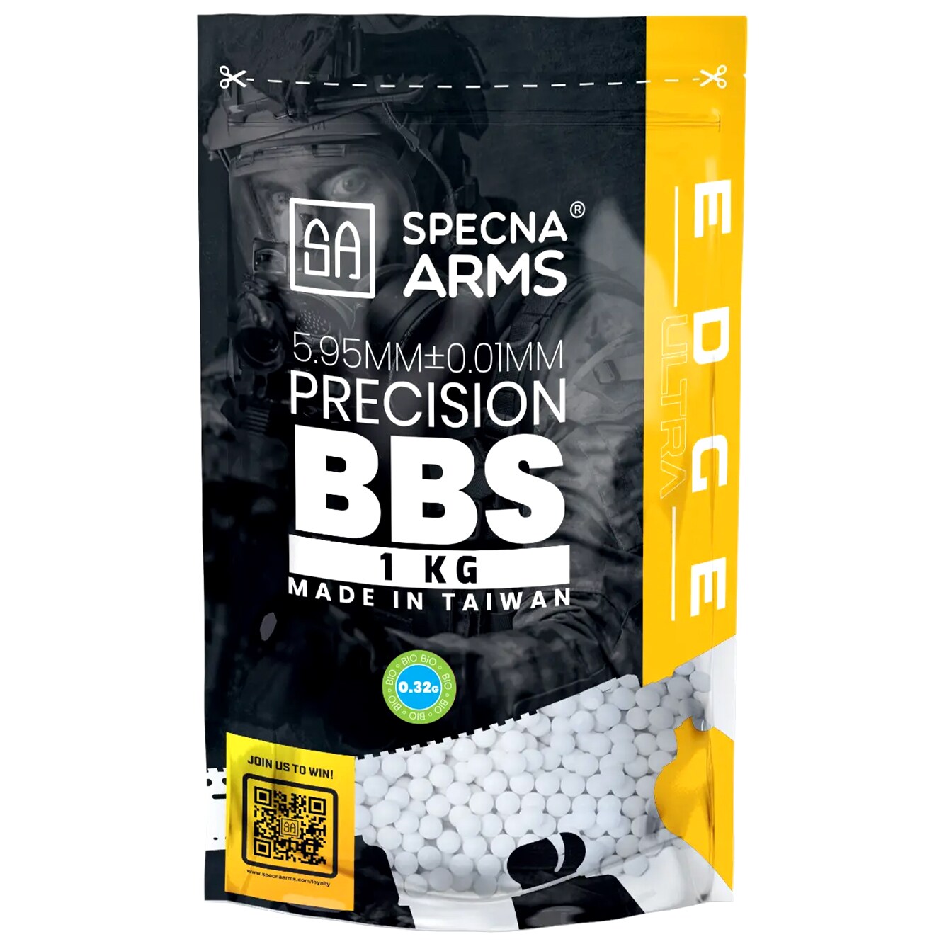 Kulki precyzyjne ASG Specna Arms Edge Ultra Bio 0,32 g 1 kg - Białe