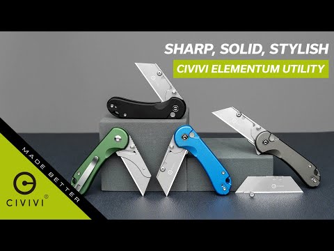 Nóż składany Civivi Elementum Utility Button Lock Aluminium - Green