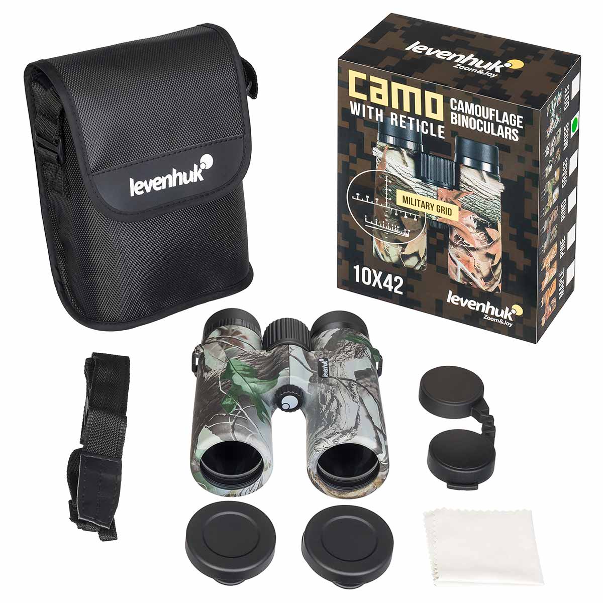 Lornetka Levenhuk Camo 10x42 z celownikiem - Moss