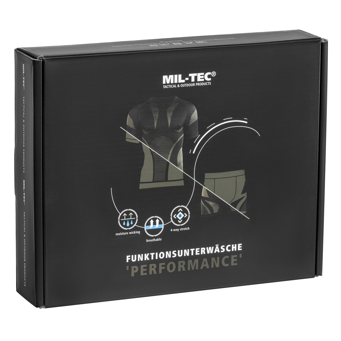 Bielizna termoaktywna Mil-Tec krótka 4-Way Stretch Performance - Black
