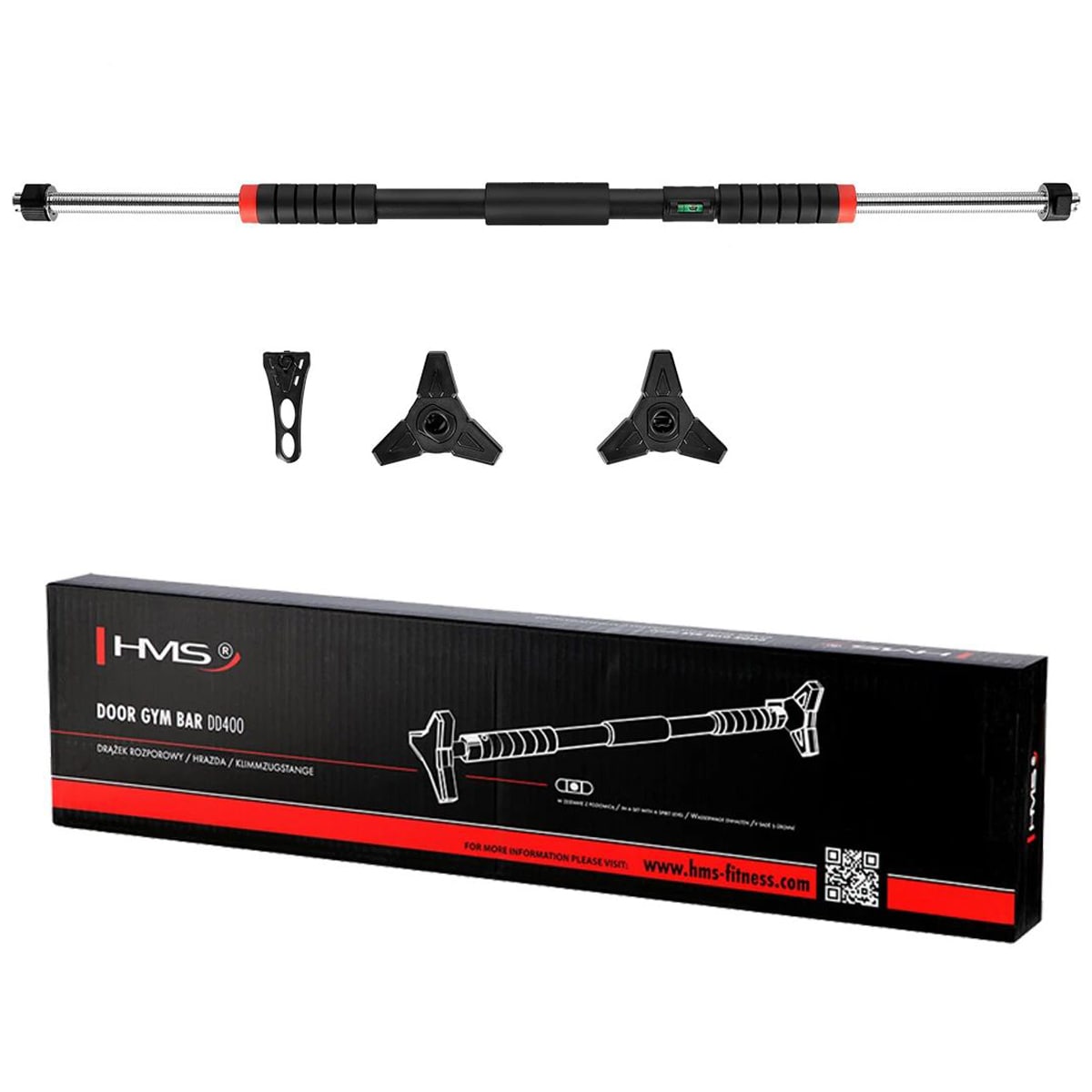 Drążek do podciągania HMS 70-100 cm z poziomicą - rozporowy