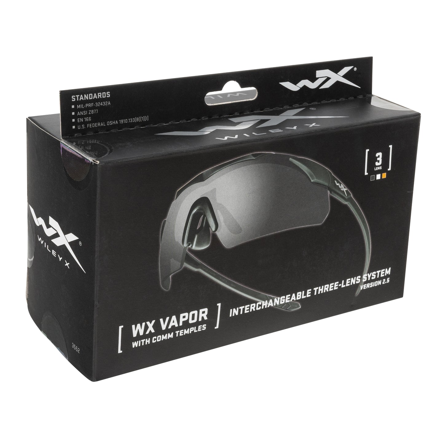 Okulary taktyczne Wiley X Vapor Comm 2.5 Set 3in1 - Matte Black