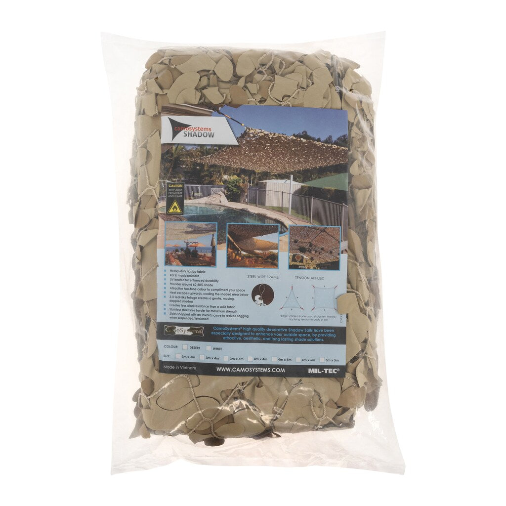 Siatka maskująca Mil-Tec CamoSystems Shadow Sail Net Broadleaf 3 x 3 m - Desert
