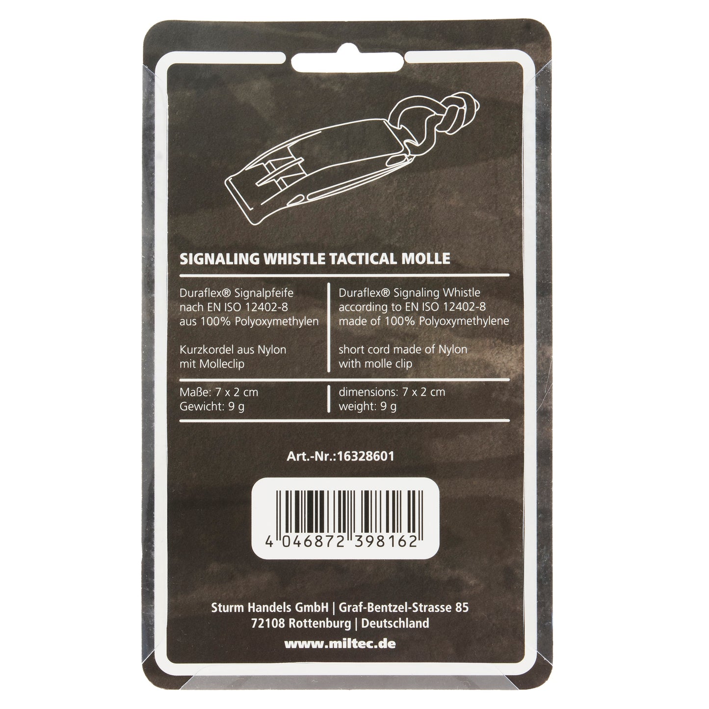 Gwizdek alarmowy Mil-Tec Signaling Whistle Tactical MOLLE Black - 2 szt.