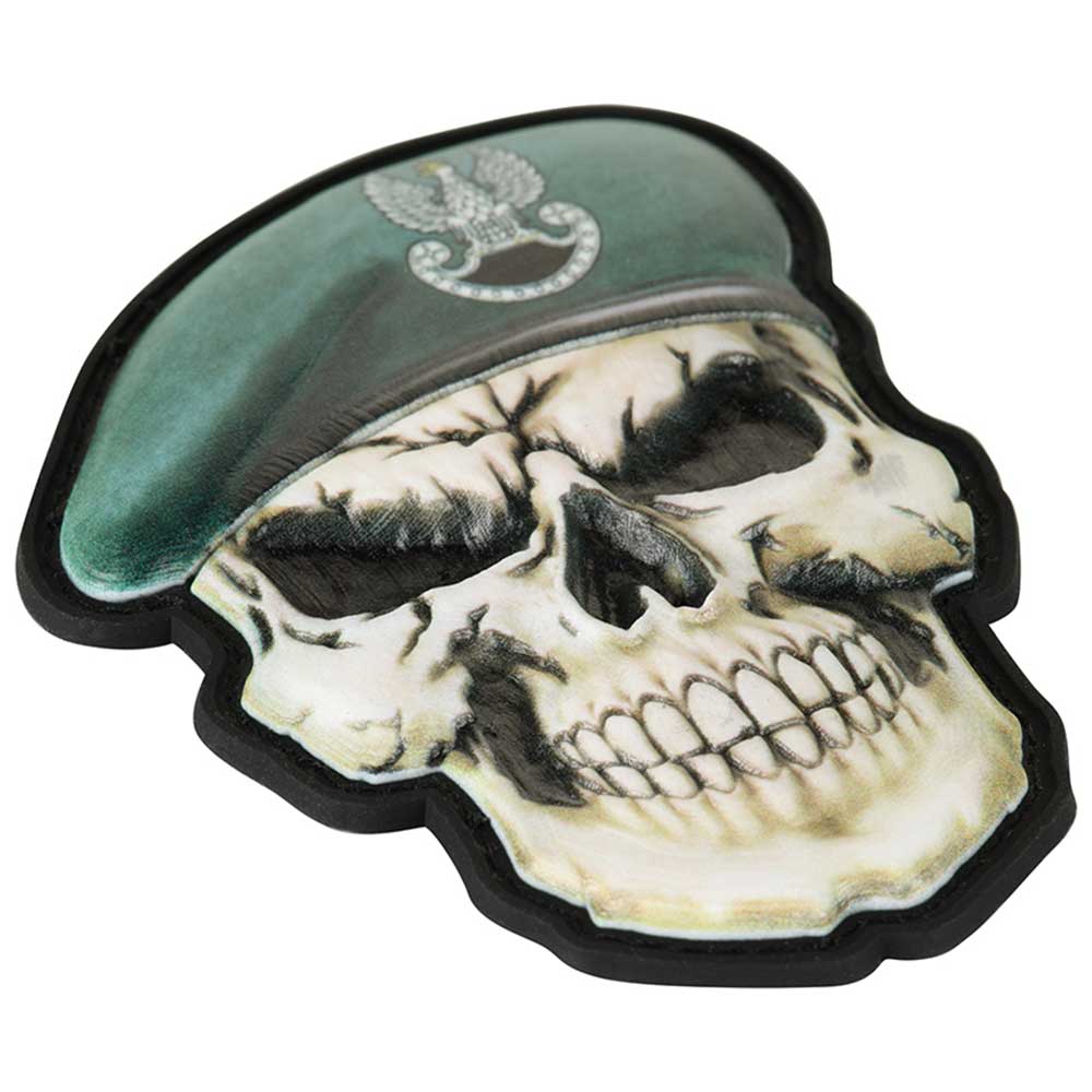 Naszywka M-Tac Czaszka w berecie Siły Specjalne 3D PVC - Dark Green