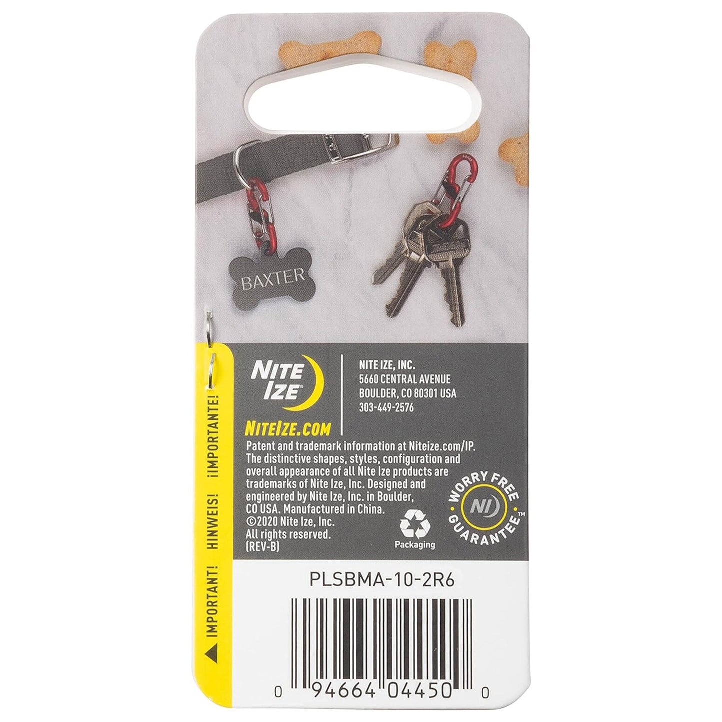 Karabińczyk Nite Ize S-Biner TagLock Aluminum Red - 2 szt.