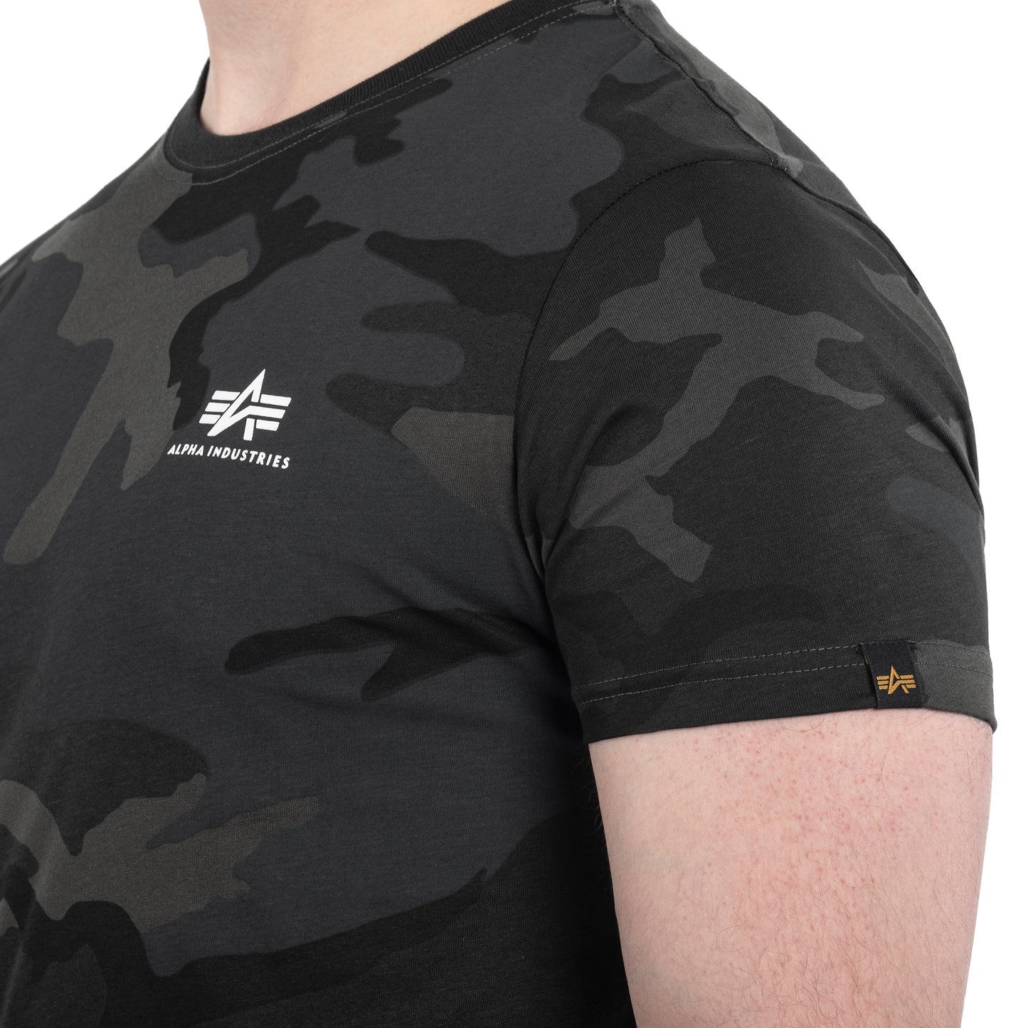 Koszulka T-shirt Alpha Industries Basic Small Logo - Black Camo