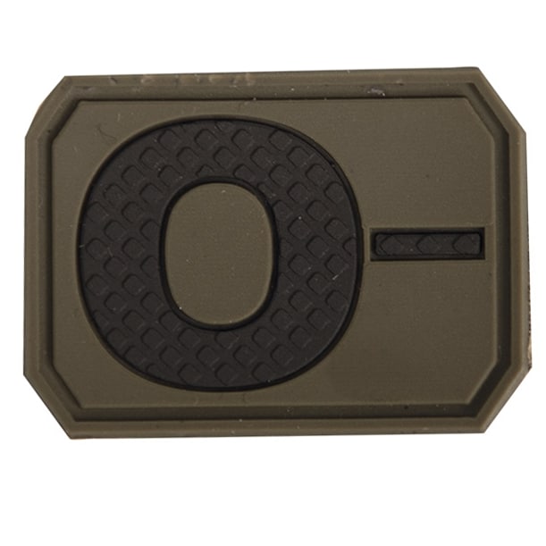 Emblemat Mil-Tec z grupą krwi 0- olive