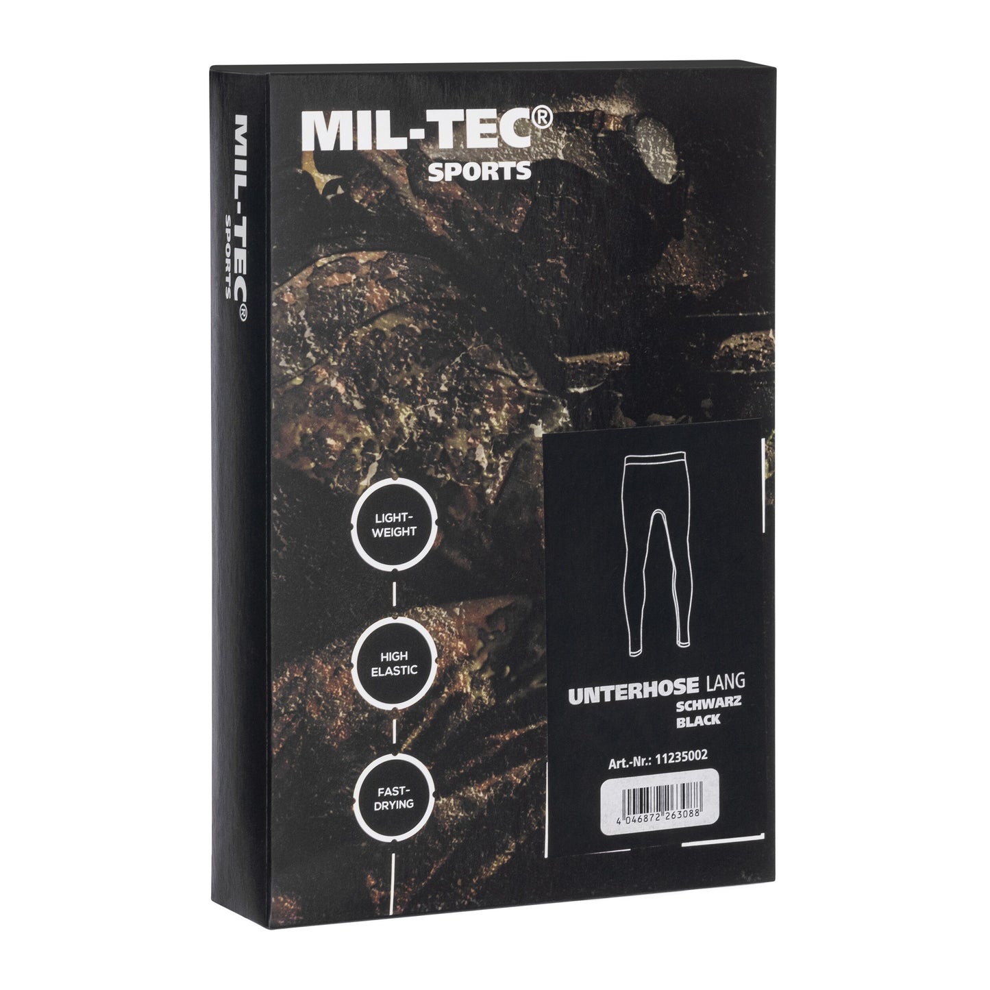 Legginsy termoaktywne męskie Mil-Tec Black