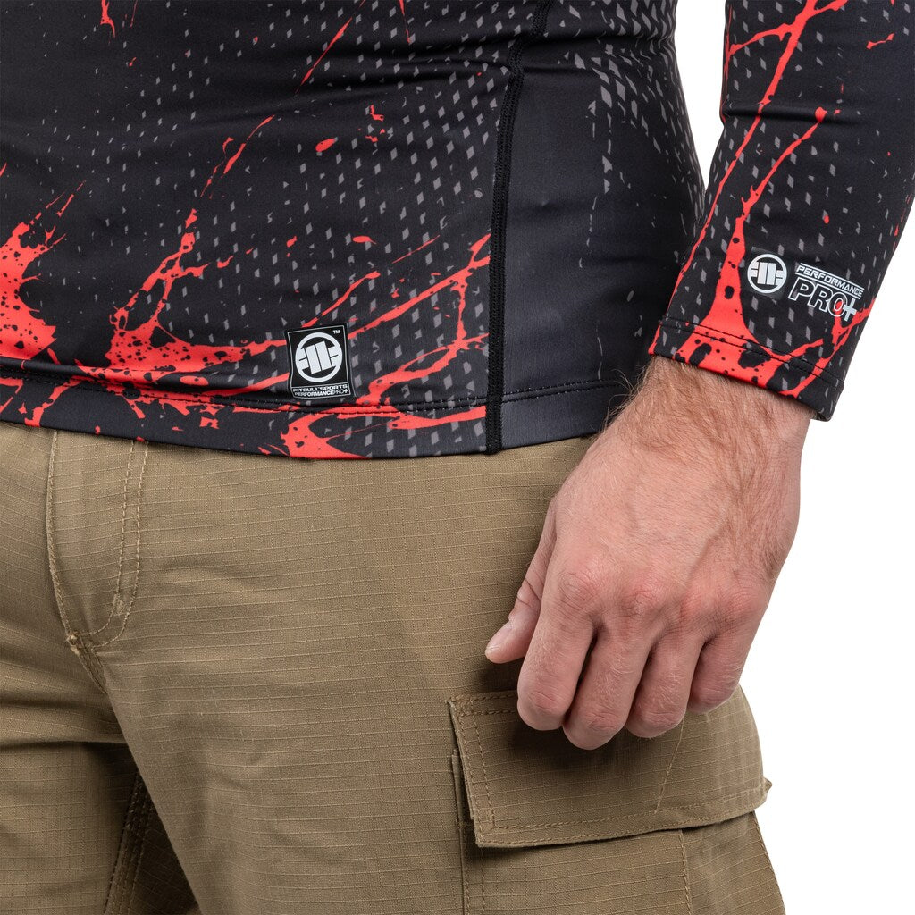 Koszulka termoaktywna Pitbull LongSleeve Rashguard Blood Dog II - Black
