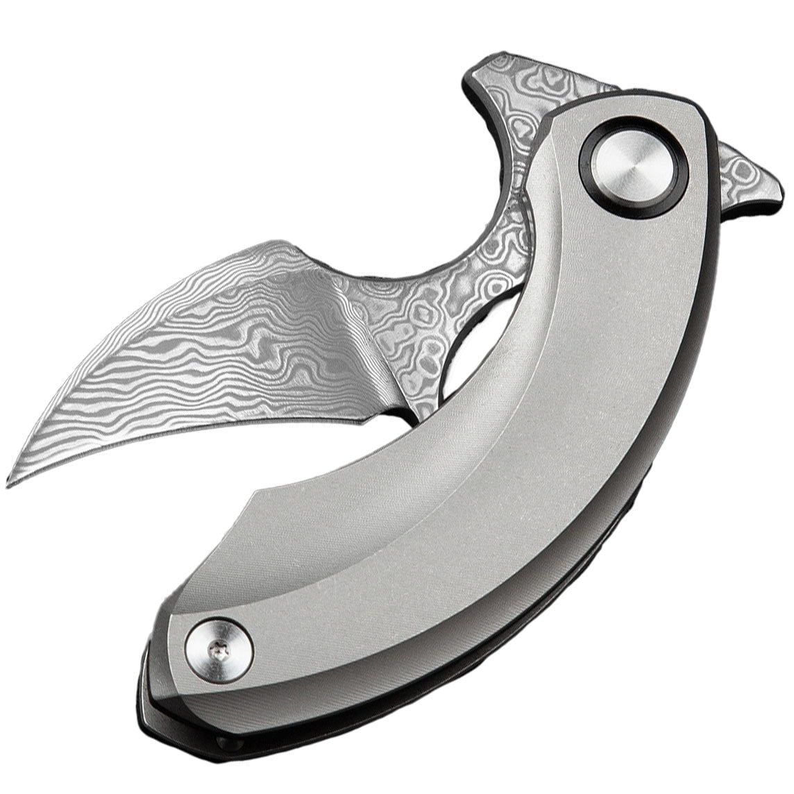 Nóż składany Bestech Knives Strelit - Damascus/Grey Titanium