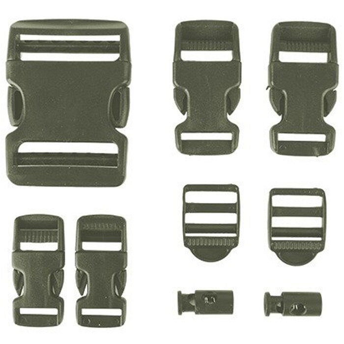 Zestaw klamer 101 Inc. 9 szt. - OD Green