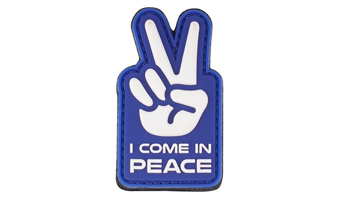Naszywka 3D 101 Inc. I come in peace niebieska