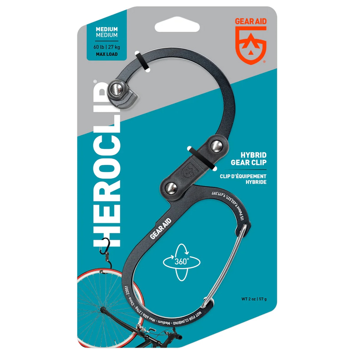 Karabińczyk Gear Aid Heroclip Medium - Stealth Black