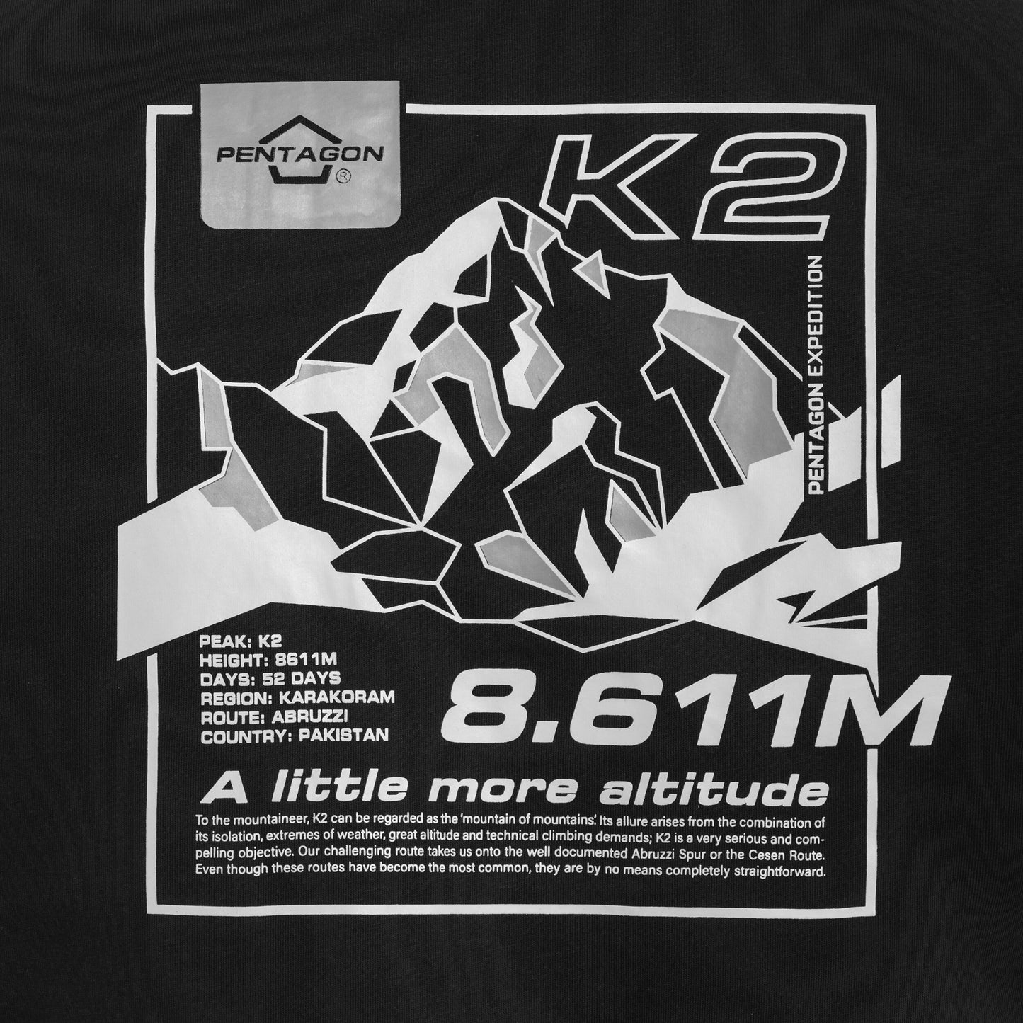 Koszulka T-Shirt Pentagon Ageron "K2 Mountain" - Black