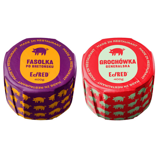 Żywność konserwowana Ed Red - Fasolka po bretońsku 400 g, Grochówka 400 g