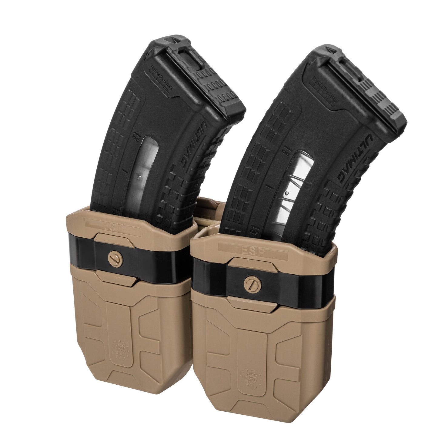Podwójna ładownica obrotowa ESP z montażem UBC-04-2 na magazynki do AK - Khaki
