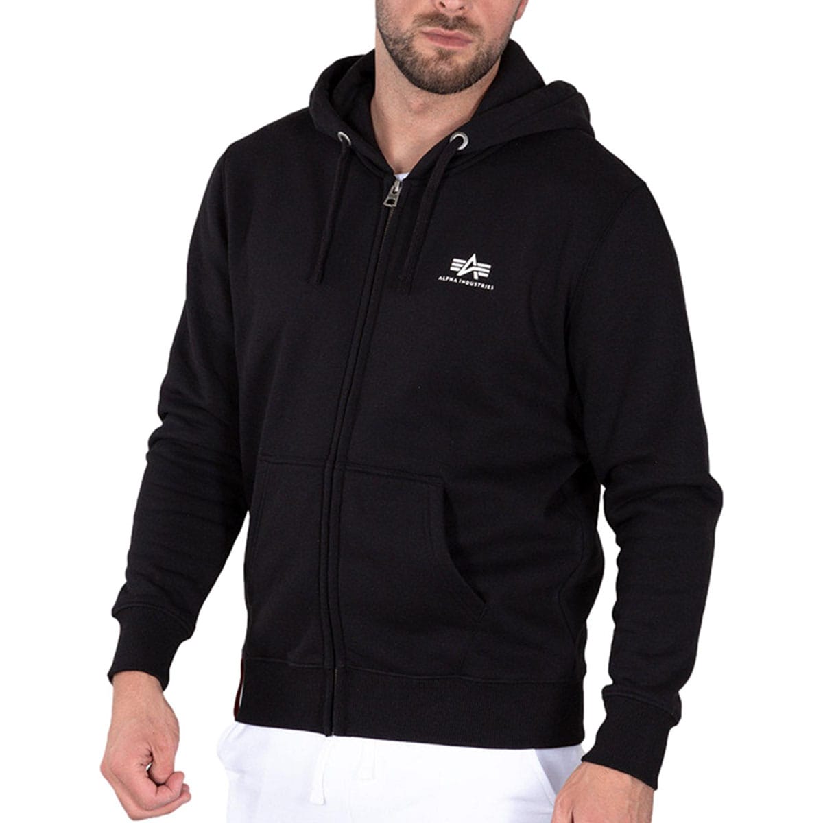Bluza Alpha Industries Basic Zip Hoody Small Logo - Black