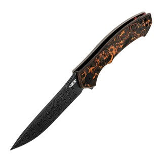 Nóż składany Zero Tolerance Sinkevich KVT Vegas Forge Stainless - Orange/Red Marbled Multi Carbon