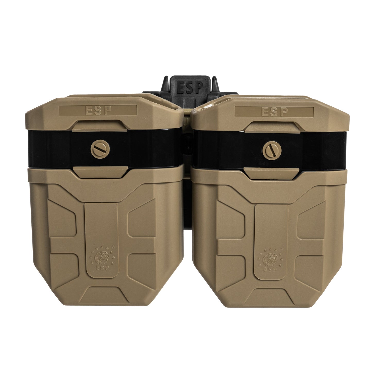 Podwójna ładownica obrotowa ESP z montażem UBC-08 na magazynki AK - Khaki