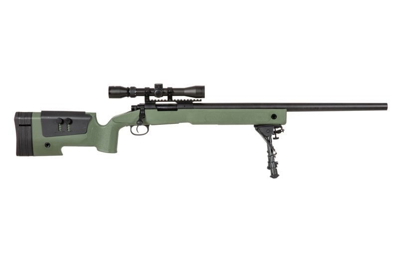 Karabin snajperski ASG Specna Arms SA-S02 CORE z lunetą i dwójnogiem - Olive