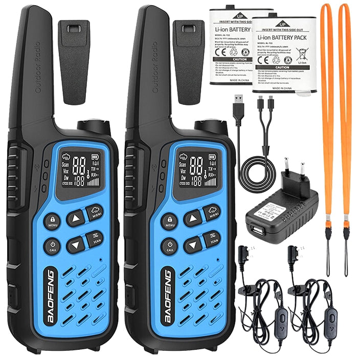 Radiotelefon Baofeng BF-T25E PMR 2 szt. - Blue