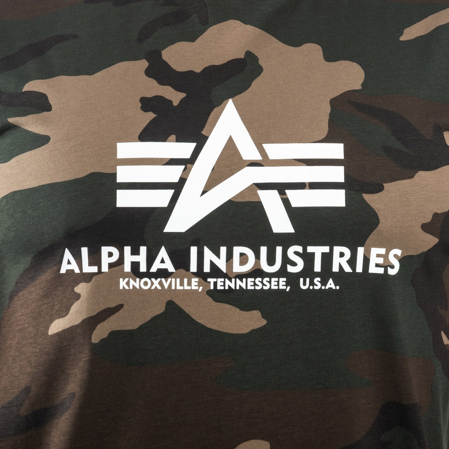 Koszulka T-shirt Alpha Industries Basic - Woodland Camo 65