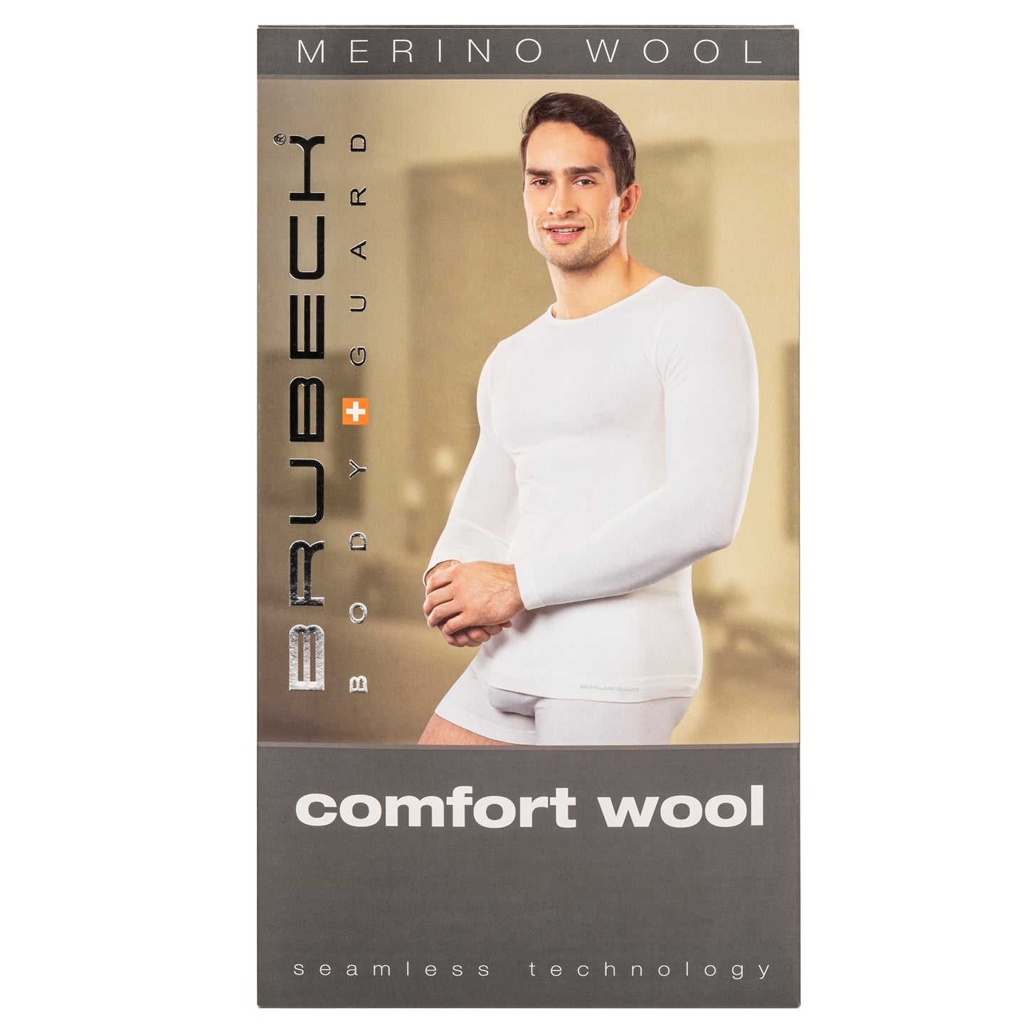 Koszulka termoaktywna Brubeck Comfort Wool - Czarna