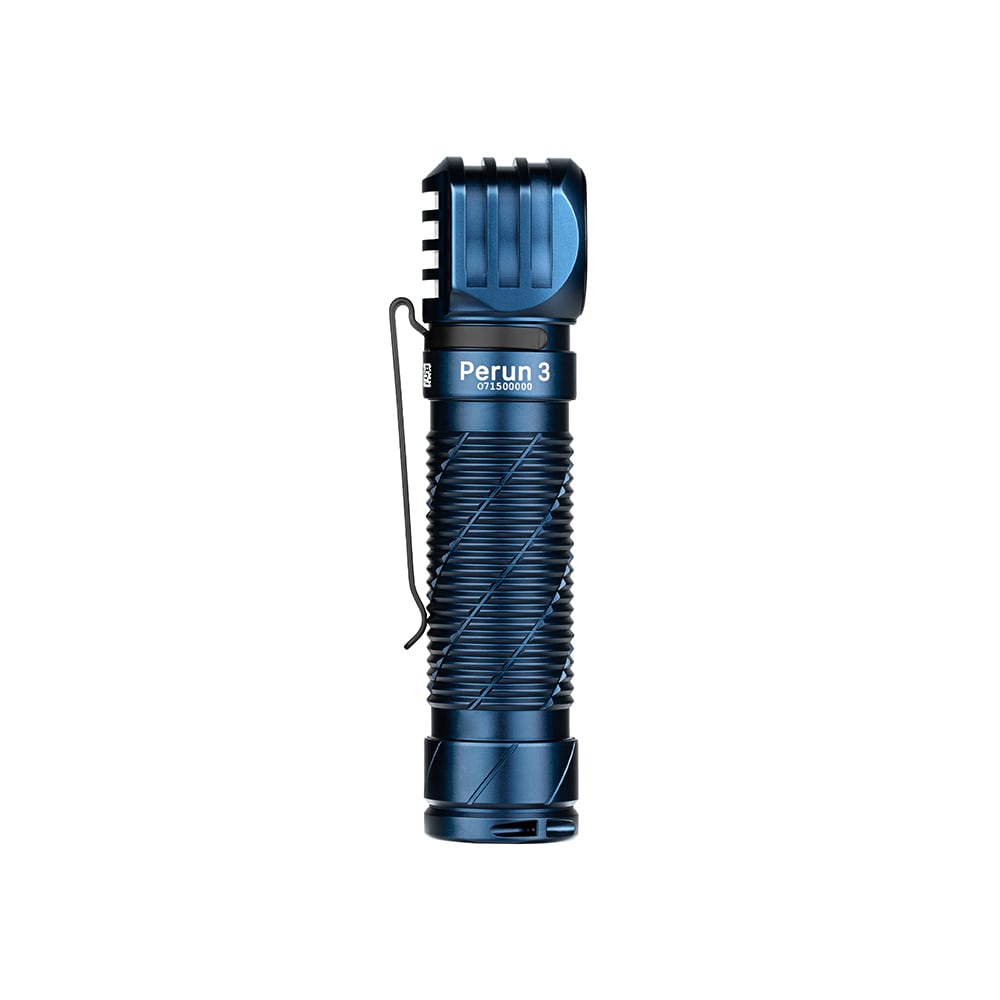 Latarka czołowa i kątowa Olight Perun 3 Midnight Blue z opaską - 3000 lumenów
