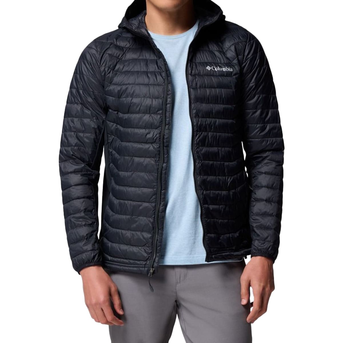 Kurtka Columbia Powder Pass Hooded Hybrid Jacket - Black