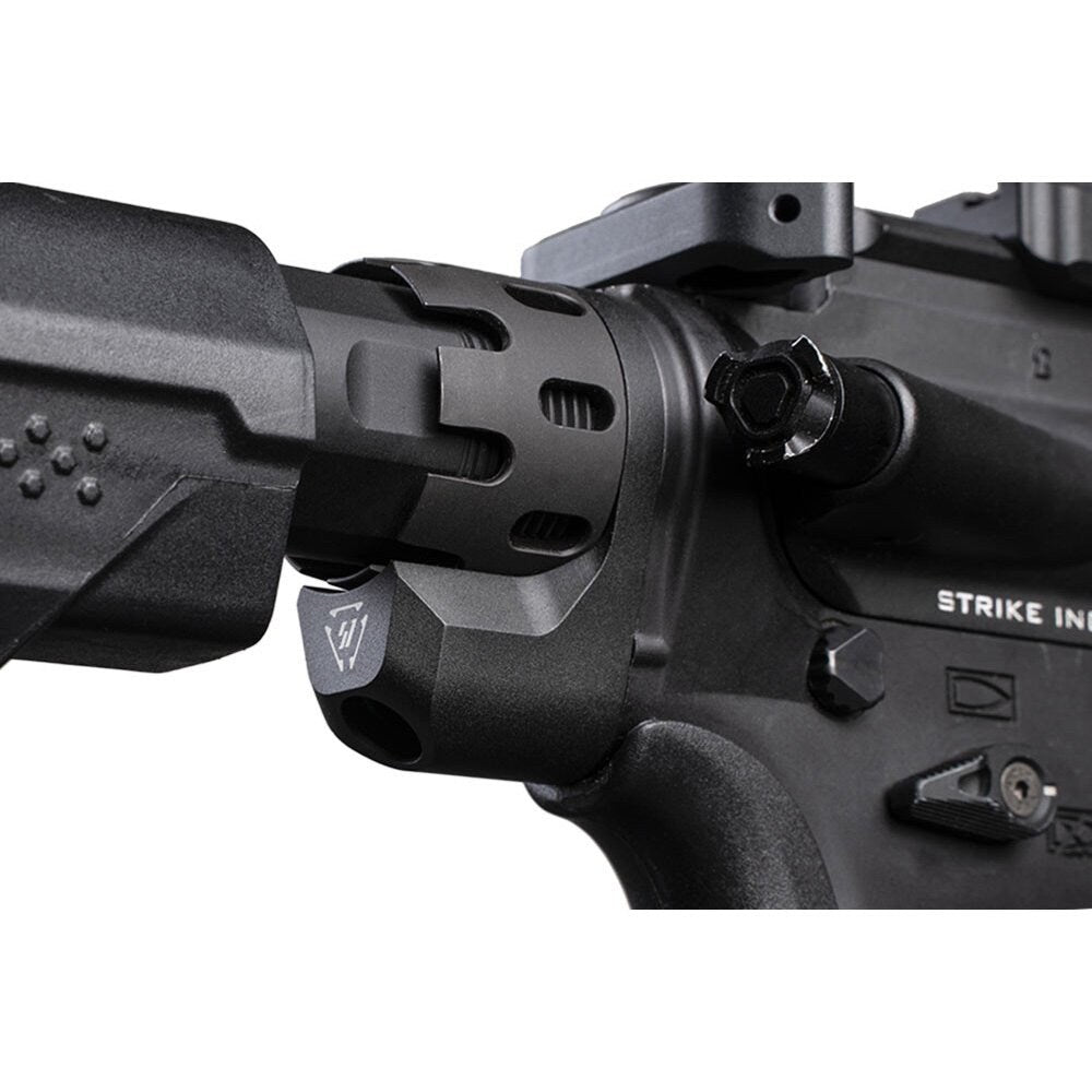 Płytka tylna i nakrętka prowadnicy kolby Strike Industries Enhanced Castle Nut & Extended End Plate do karabinków AR - Black