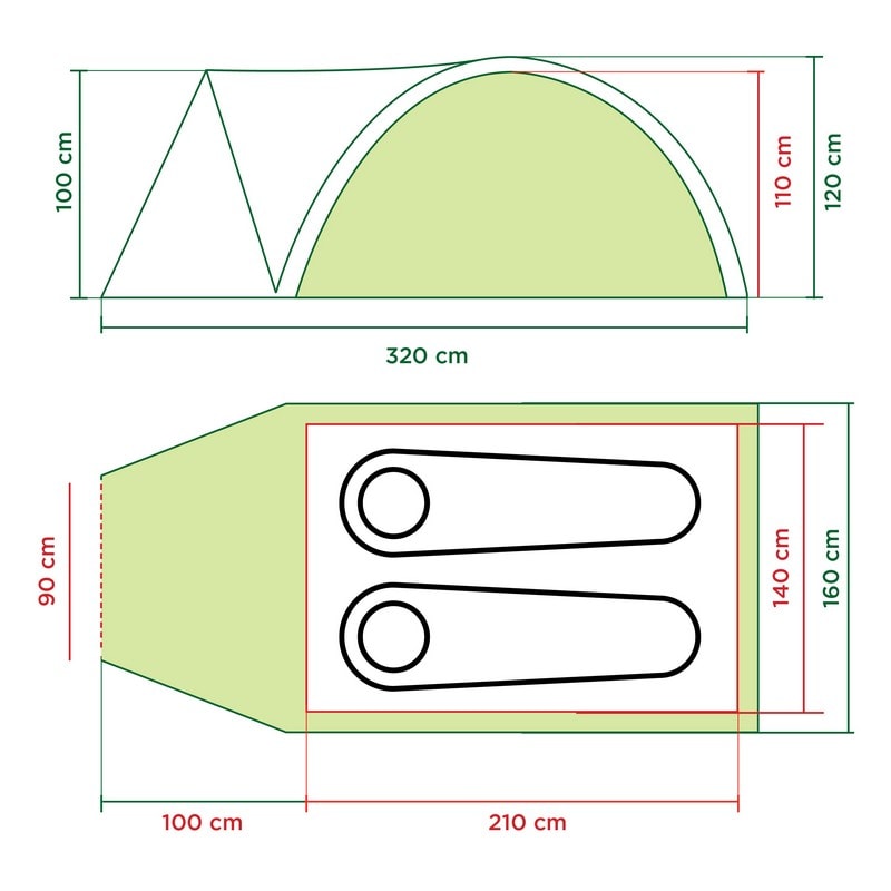 Namiot 2-osobowy Coleman Darwin 2 Plus - Grey