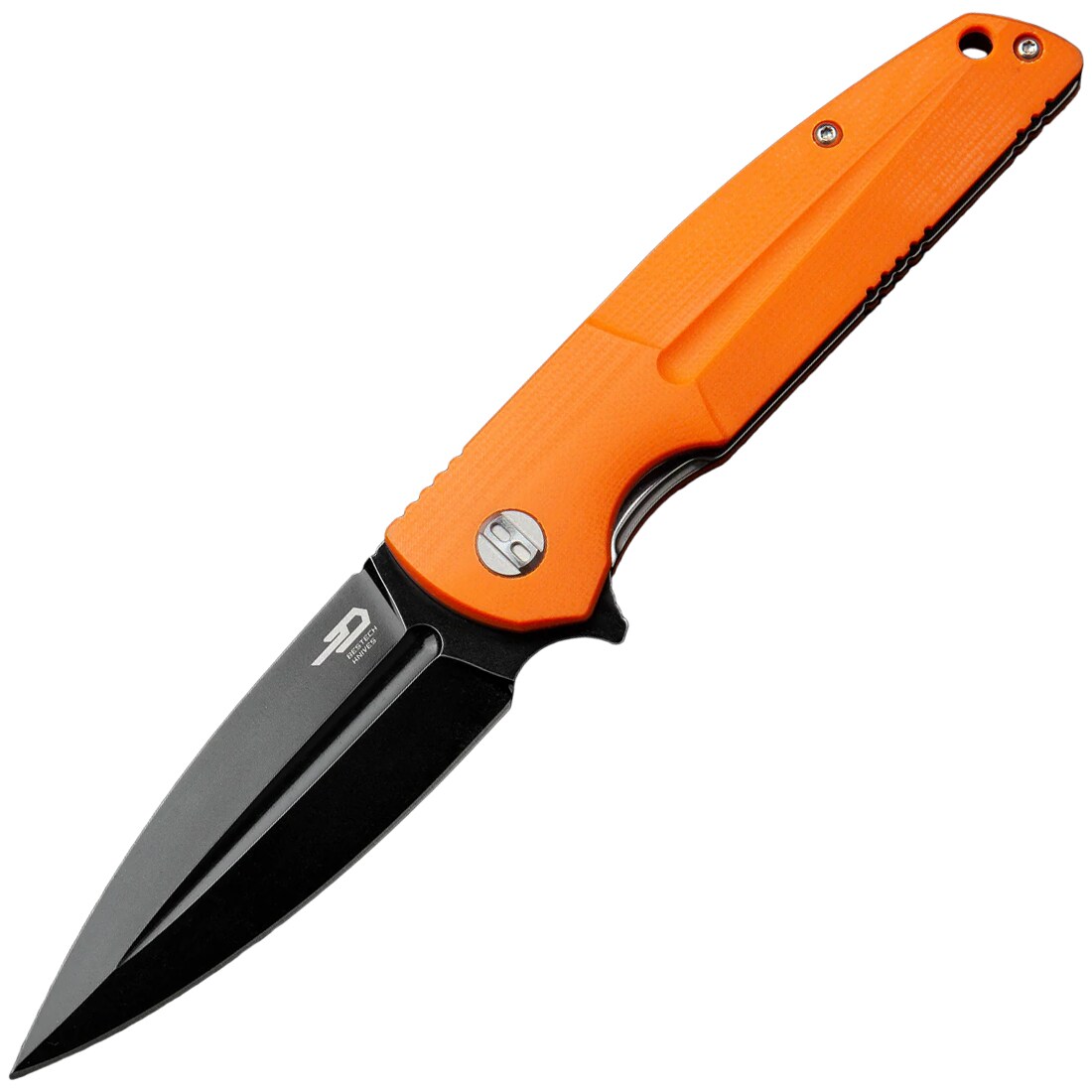 Nóż składany Bestech Knives Fin Black Stonewash - Orange