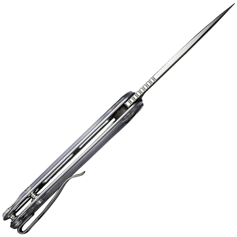 Nóż składany Civivi D2 Elementum Flipper C907A-7 - Satin/Polished Clear Lexan