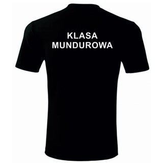 Koszulka T-shirt Maxtex "Klasa mundurowa" - Czarna