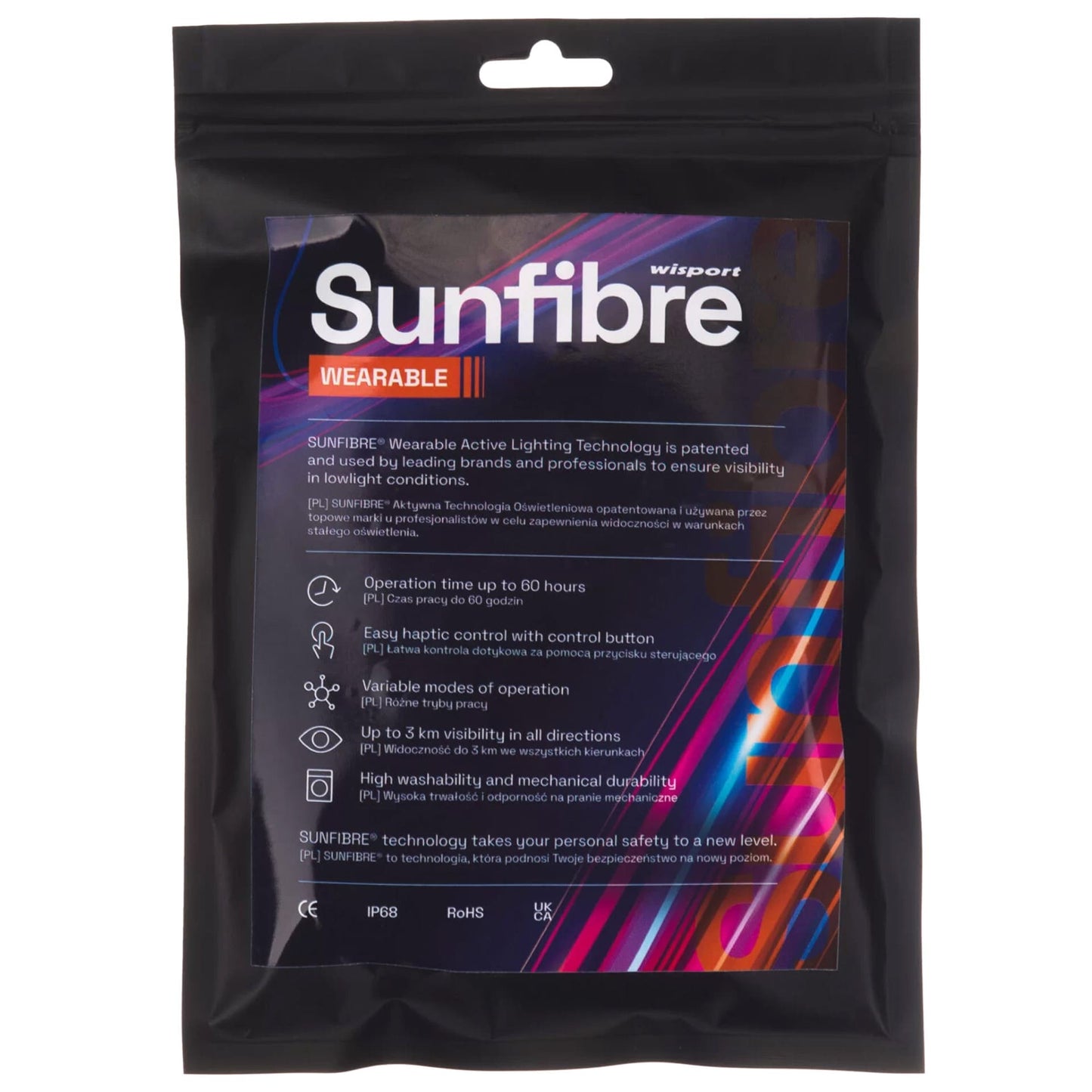 Oświetlenie sygnalizacyjne Wisport SunFibre Wearable Active Lighting Technology - Red