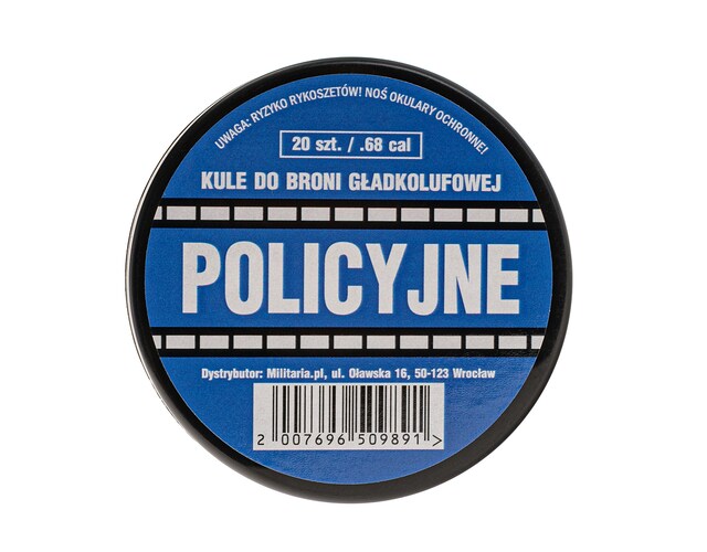 Kule policyjne cal.68 do broni gładkolufowej 20 szt.