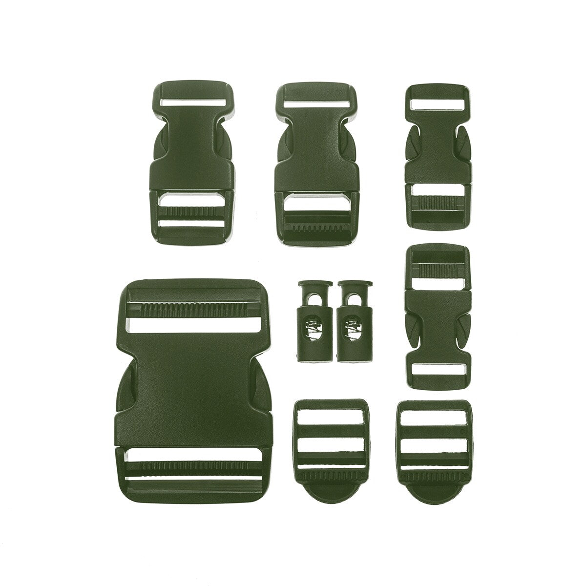 Zestaw klamer Mil-Tec olive - 9 szt.