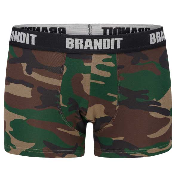 Bokserki Brandit Boxershorts Logo 2 pary - Black/Woodland