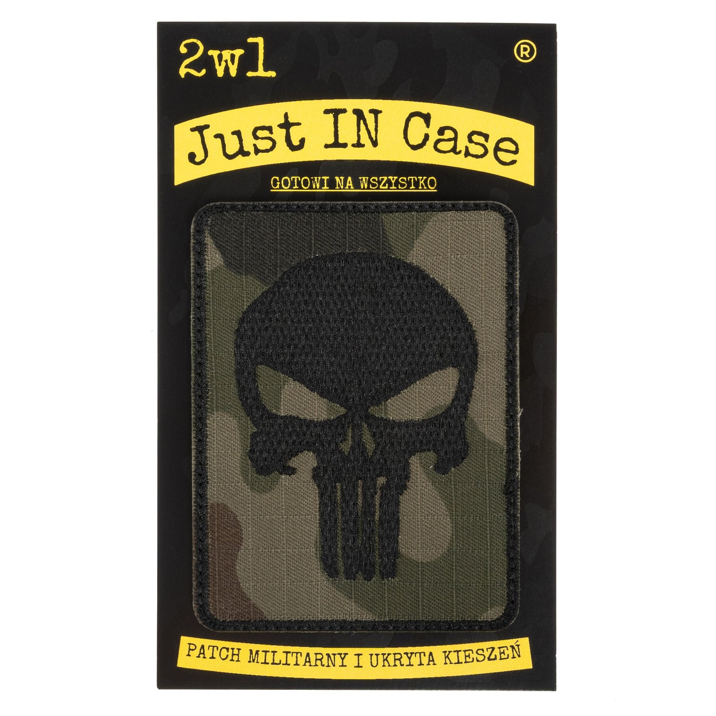Naszywka Punisher 76 x 11 mm - Czarna