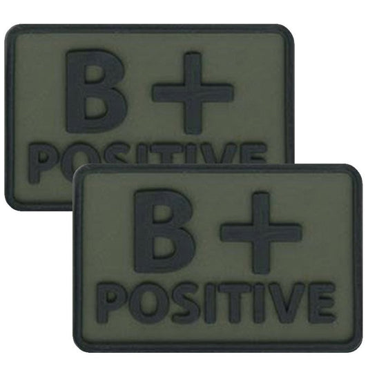 Emblemat PVC Helikon grupa krwi B/Rh+ Olive Green - 2 szt.