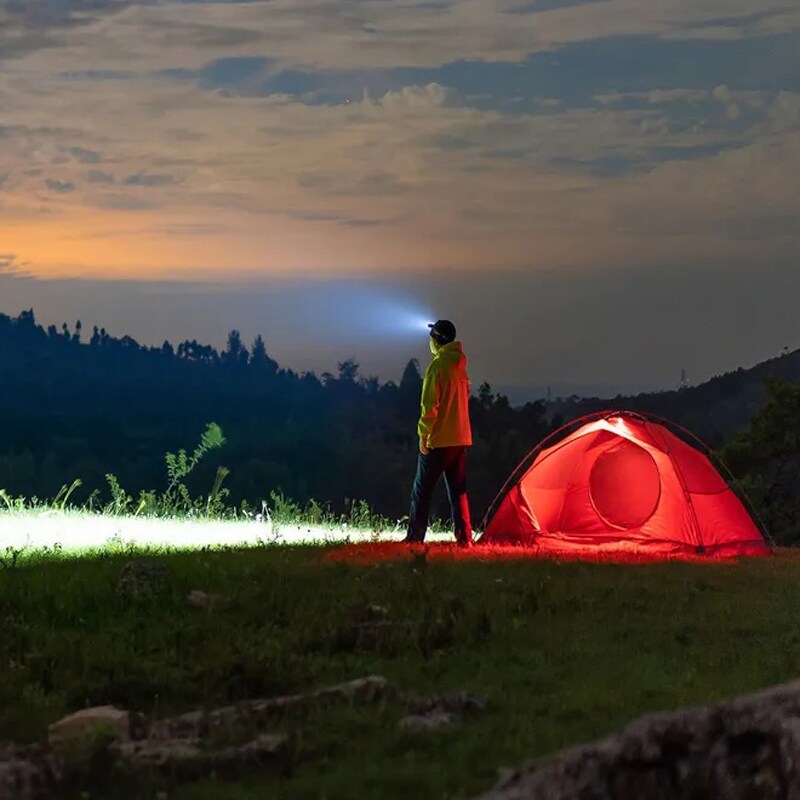 Latarka czołowa i kątowa Olight Perun 3 Midnight Blue z opaską - 3000 lumenów
